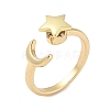 Brass Rotating Cuff Rings for Women RJEW-C132-02G-1