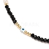 Star with Evil Eye Natural White Shell Beaded Necklaces NJEW-JN03147-02-2