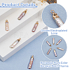 6Pcs Electroplated Natural Keshi Pearl Pendants PEAR-HS0001-12-4