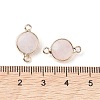 Natural Rose Quartz Connector Charms G-C102-09B-G-3