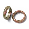 Natural Unakite Plain Band Ring RJEW-P044-01A-05-2