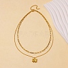 304 Stainless Steel Bowknot Pendant Necklaces LS-NJEW-L182-001G-07-4