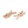 Rack Plating Brass Micro Pave Clear Cubic Zirconia Pendants KK-T060-42-RS-3