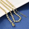 Brass Heart Link Chain Necklaces X-NJEW-M108-27G-4