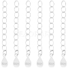 10Pcs 925 Sterling Silver Twisted Extender Chains STER-BBC0008-99-7