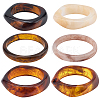 6Pcs 6 Styles Resin & Acrylic Bangles BJEW-PH0004-71-1