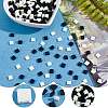 300Pcs 2 Colors 2-Hole Opaque Glass Seed Beads SEED-AR0001-30-4