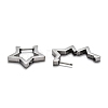 304 Stainless Steel Star Huggie Hoop Earrings STAS-H156-05P-3