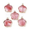 Cherry Quartz Glass Pendants G-P566-01G-01-1