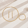 Brass Chain Bracelets & Earrings & Necklaces Sets for Everyday Women's Fashion Accessories FY4215-5