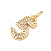 Brass Micro Pave Clear Cubic Zirconia Charms KK-G544-04G-05-2