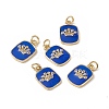 Brass Micro Pave Cubic Zirconia Enamel Pendants KK-E068-VB149-1-4