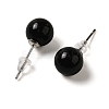 Natural Obsidian Stud Earrings X-G-B075-02P-01-2