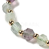 Faceted Natural Fluorite Stretch Beaded Bracelets BJEW-P318-01G-01-3