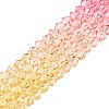 Gradient Color Baking Paint Glass Bead Strands DGLA-A039-T2mm-A02-4