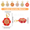 Golden Metal Enlaced Plating Acrylic Pendants PALLOY-AB00032-2