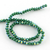 Electroplate Solid Color Glass Rondelle Bead Strands EGLA-Q050-4mm-05-2