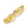 Rack Plating Brass Micro Pave Cubic Zirconia Fold Over Clasps KK-K377-12-3