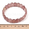 Natural Strawberry Quartz Oval Beaded Stretch Bracelet G-E010-01-12-3