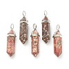 Natural Red Agate Pointed Pendants G-M378-01P-A22-1