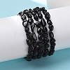 Natural Black Tourmaline Bead Stretch Bracelets BJEW-K213-36-2
