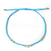 Adjustable Glass Seed Beads Braided Bead Bracelets IF7120-10-1