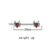 316L Surgical Stainless Steel Ruby Rhineston Nipple Barbells WGA8DED-03-1