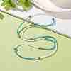 Evil Eye Lampwork & Glass Seed Beaded Elastic Waist Bead Chains NJEW-C00020-02-2