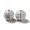 Halloween Printed Spider Webs Colored Wood European Beads X1-WOOD-K007-04G-1