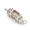 3Pcs 3 Colors Electroplate Glass Cube & Brass Crystal Rhinestone Connector Charms PALLOY-JF04407-4