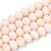Electroplate Opaque Solid Color Glass Beads Strands X1-EGLA-A034-P6mm-L20-1