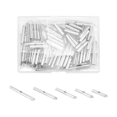 100Pcs 5 Styles 304 Stainless Steel Slide On End Clasp Tubes STAS-UN0060-24P-02-1