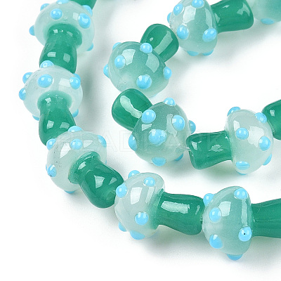 Handmade Lampwork Beads Strands X-LAMP-N024-09F-1