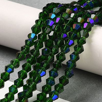 Transparent Electroplate Glass Beads Strands GLAA-F029-3mm-D25-1