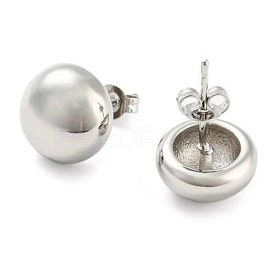 Rack Plating Brass Flat Round Stud Earrings EJEW-P242-08P-1