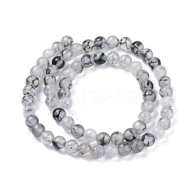 Natural Dragon Veins Agate Bead Strands G-K166-14-6mm-01-1