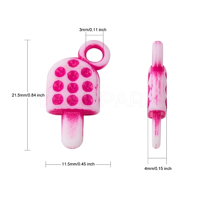 Opaque Acrylic Charms PAB2844Y-1