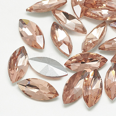 Pointed Back Glass Rhinestone Cabochons RGLA-T083-7x15mm-08-1