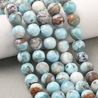 Natural Larimar Beads Strands G-C264-A01-12mm-1