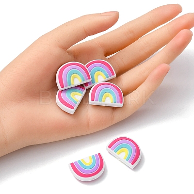 6Pcs Food Grade Eco-Friendly Silicone Focal Beads SIL-YW0001-04E-1