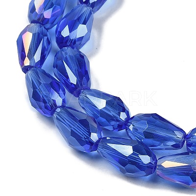 Transparent Electroplate Glass Beads Strands EGLA-N013-T8mm-B11-1