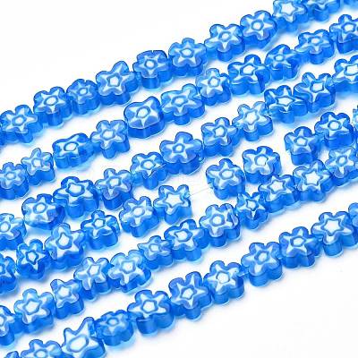 Handmade Millefiori Glass Bead Strands X-LAMP-J035-6mm-18-1