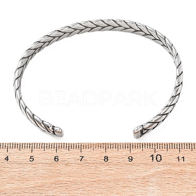 Retro 316 Surgical Stainless Steel Cuff Bangles BJEW-C142-14B-AS-1