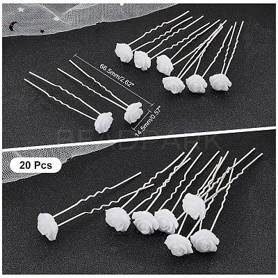 20Pcs Platinum Tone Alloy Hair Forks OHAR-CA0001-05-1