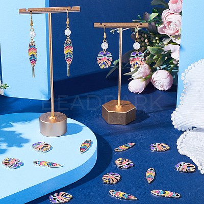 24Pcs 2 Style Alloy Enamel Pendants ENAM-SC0003-90-1