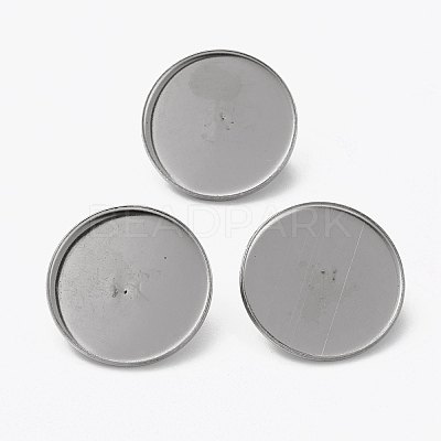 Non-Tarnish 304 Stainless Steel Brooch Cabochon Settings LS-STAS-L253-010A-P-1