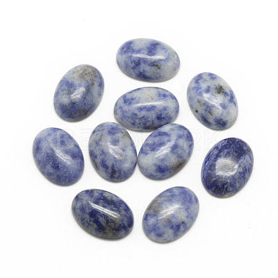 Natural Blue Spot Cabochons G-R415-8x10-45-1