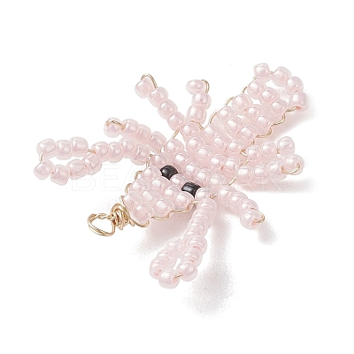 Glass Seed Beaded Pendants PALLOY-MZ01254-02-1