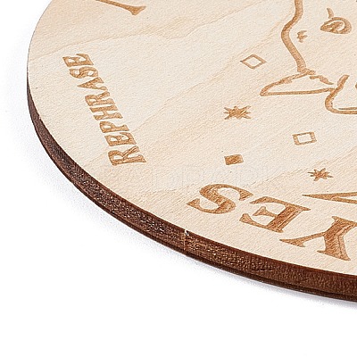 Wooden Carved Cup Mats AJEW-P103-01J-1