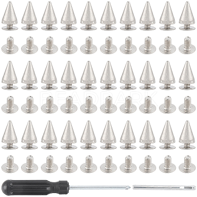100 Bags Alloy Spiked Cone Rivets for Bag Decoration FIND-CL0002-06P-1